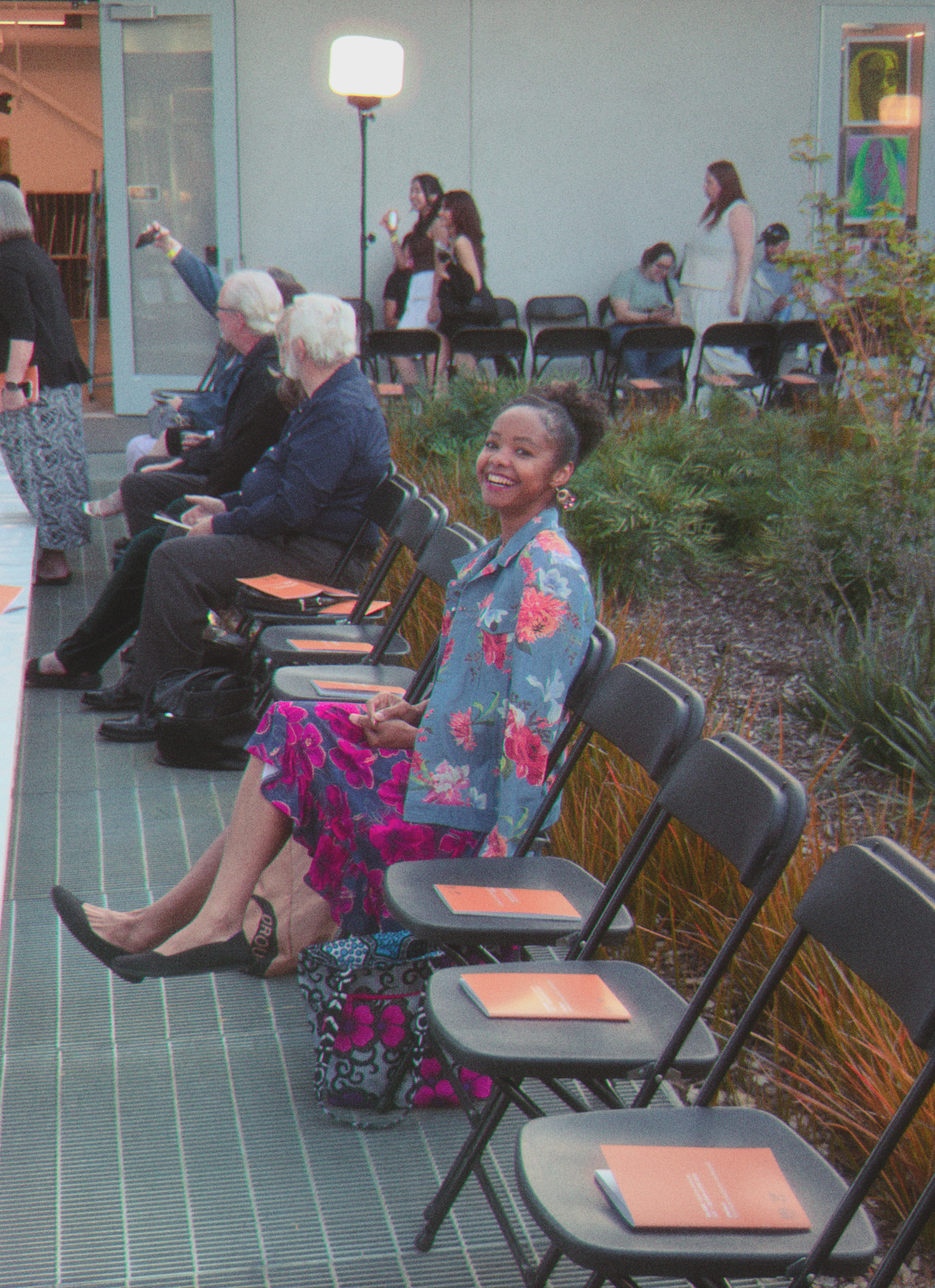 wifey laughing while waiting for fashion show