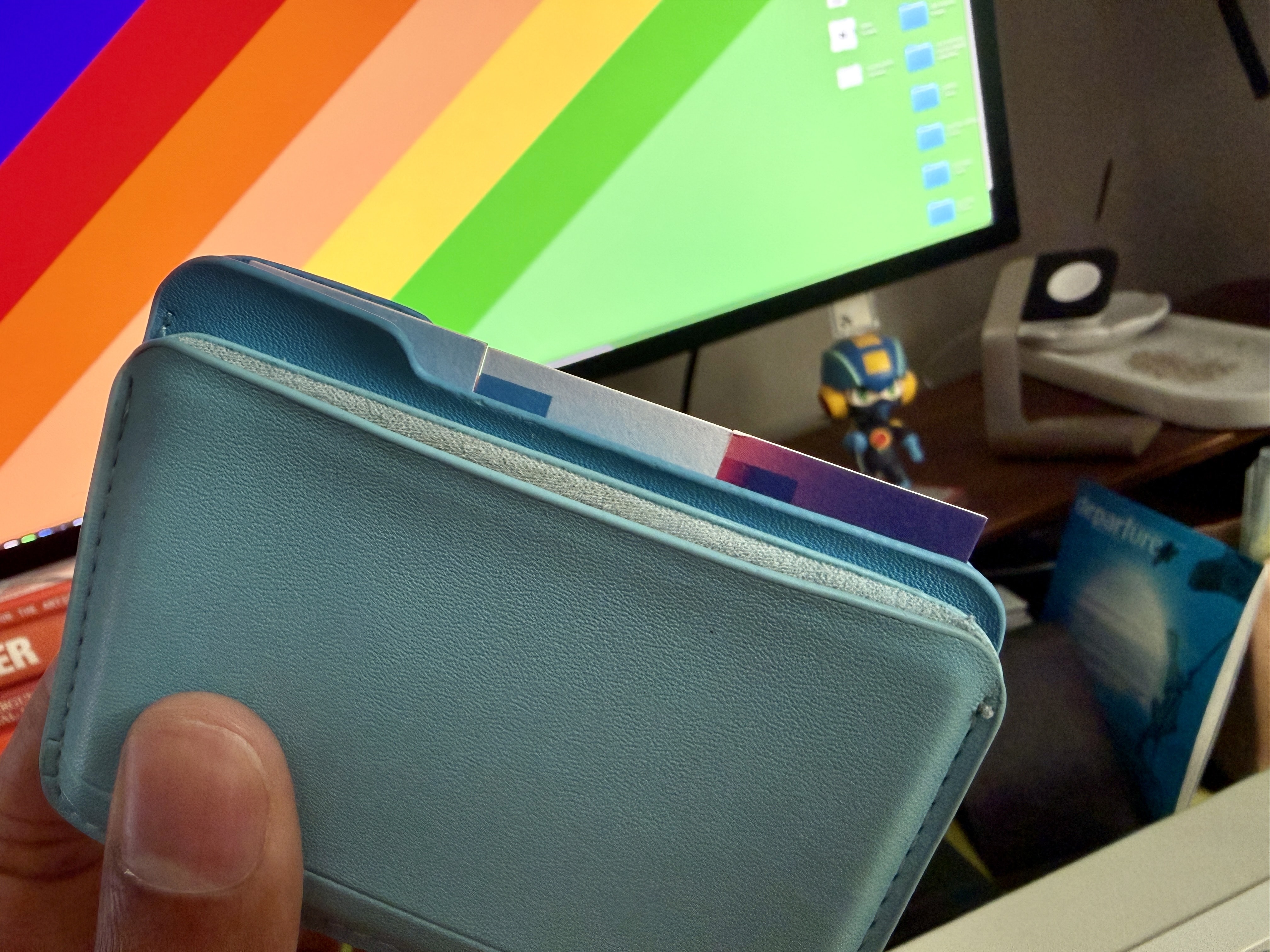 three cards vertically in my wallet