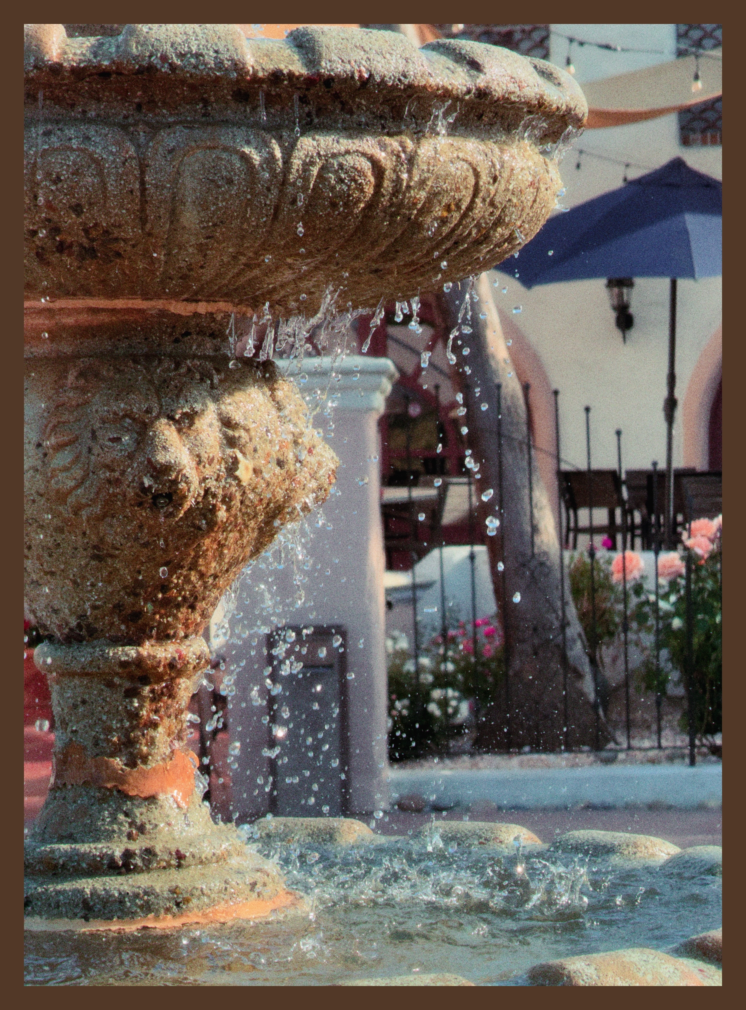restaurant fountain close-up