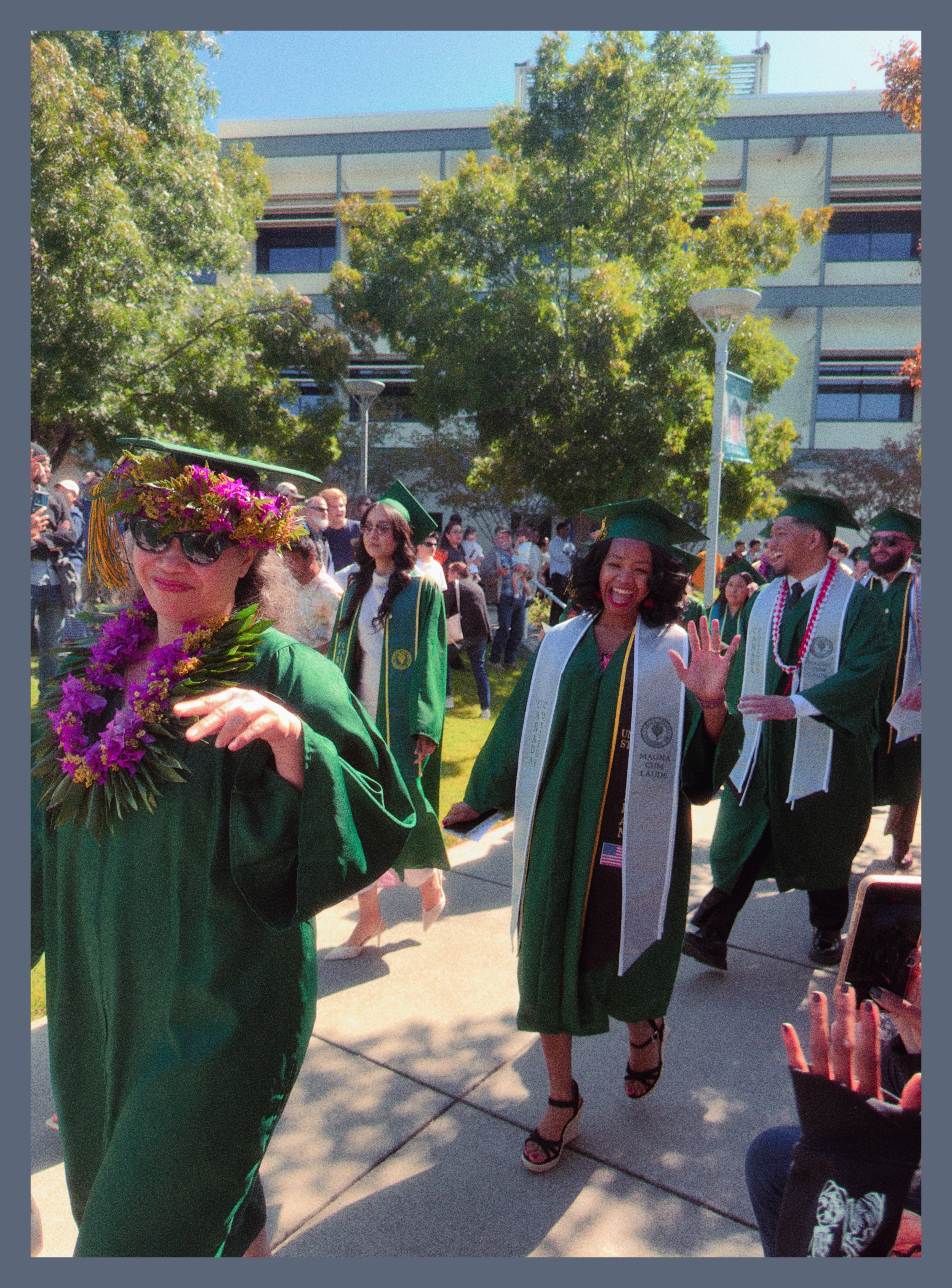 Lakeisha walking by at her graduation