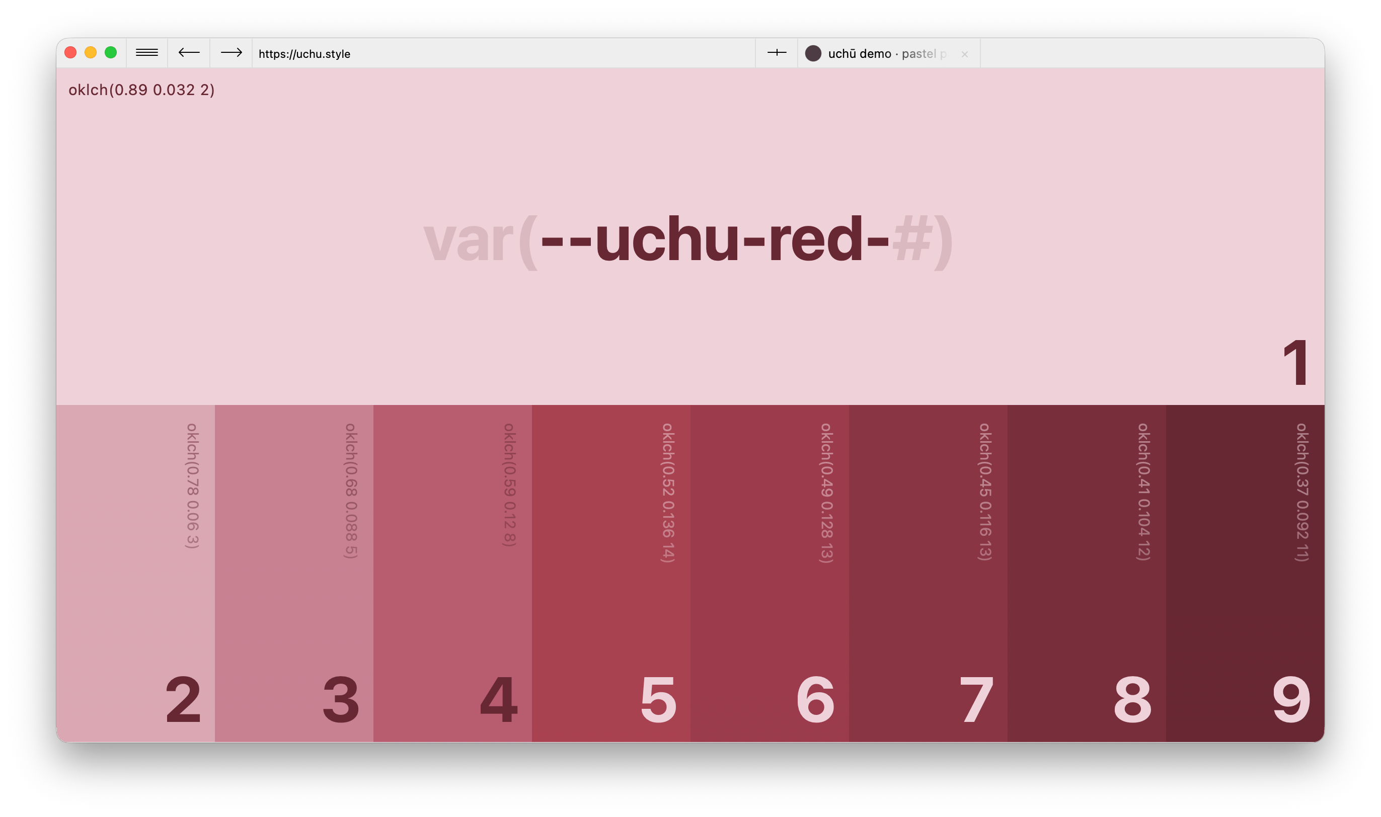 red pastel palette