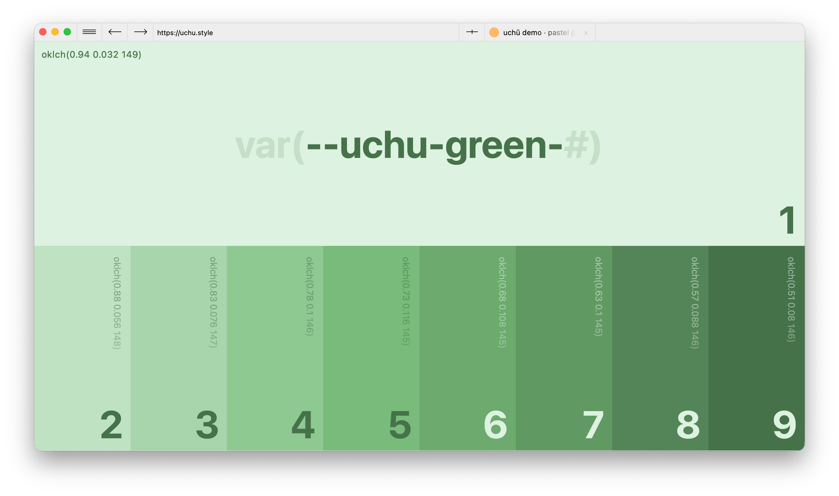 green pastel palette