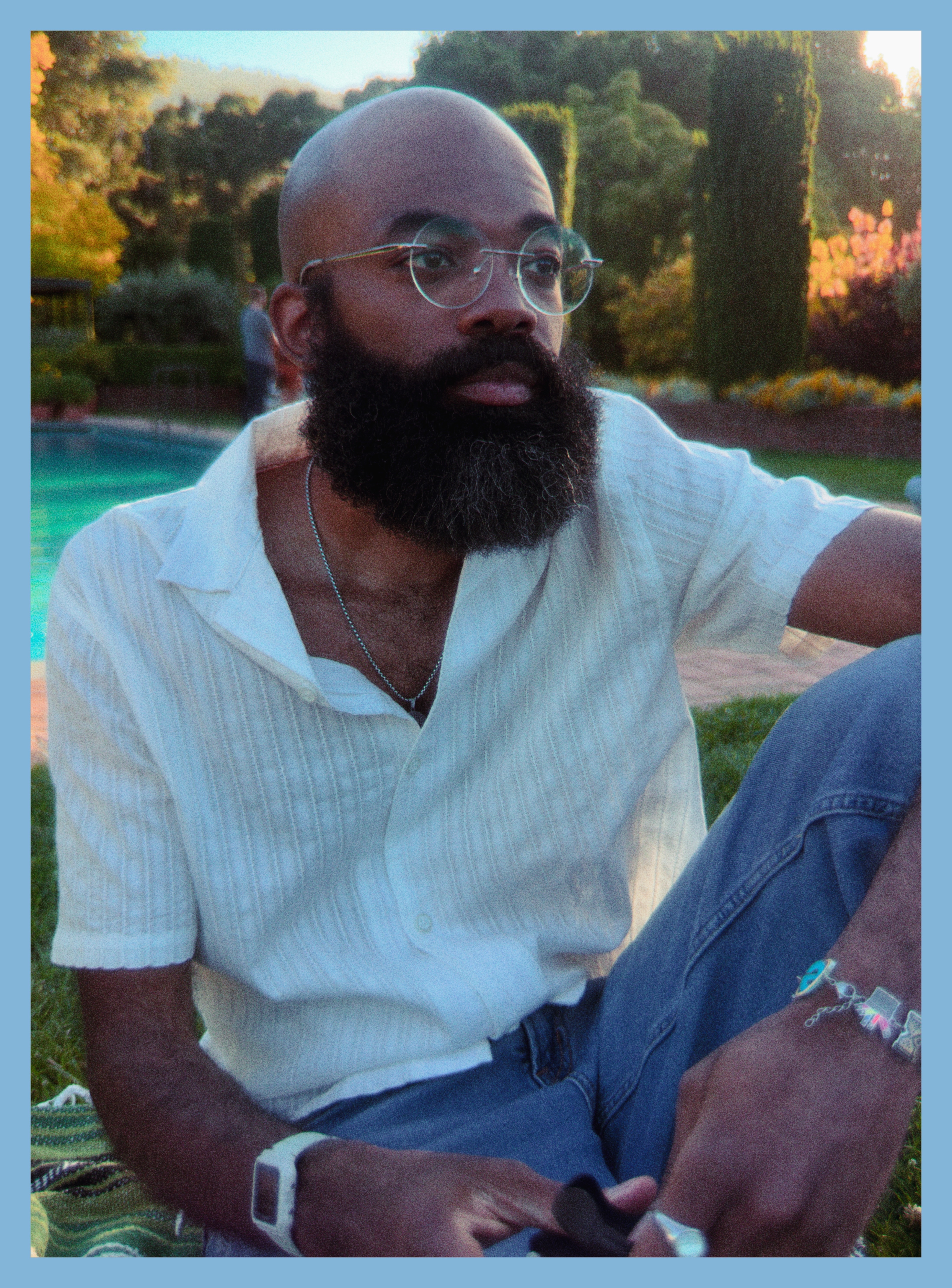 me looking pensive, like a model